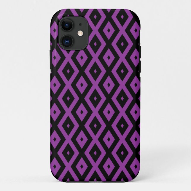 Purple and black diamond pattern Case-Mate iPhone case (Back)