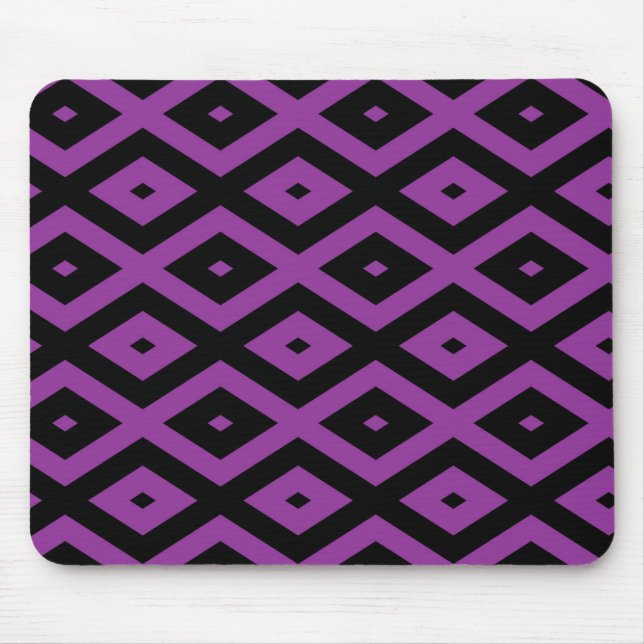 Purple and black diamond pattern mouse mat (Front)