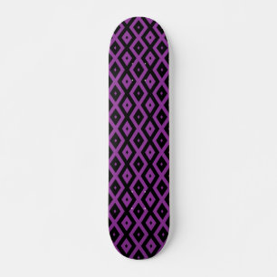 Purple and black diamond pattern skateboard