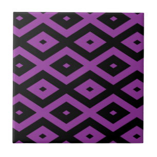 Purple and black diamond pattern tile