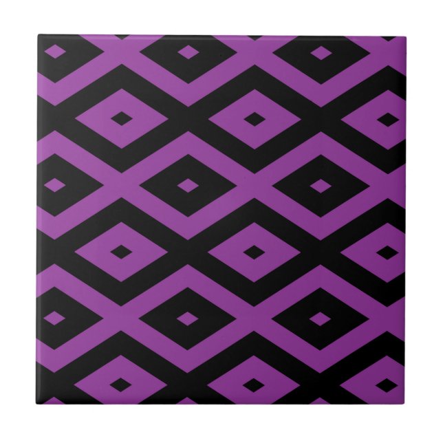 Purple and black diamond pattern tile (Front)