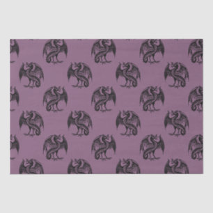 Purple and Black Dragons Pattern Halloween Tissue Paper