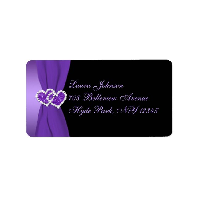 Purple and Black Floral Return Address Label (Front)