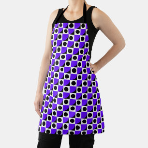 purple and black geometric pattern apron