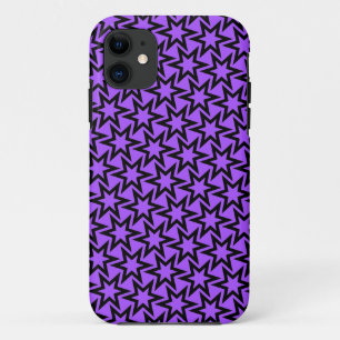 Purple And Black Geometric Star Pattern iPhone 11 Case