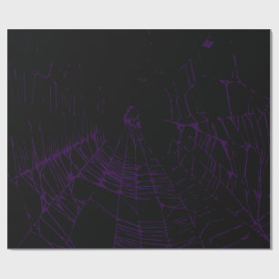 Purple and Black Goth Spiderweb Wrapping Paper