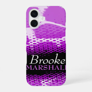 Purple and black graphic animal print iphone case