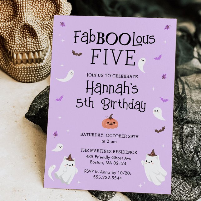 Purple and Black Halloween Birthday Party Invitation (Creator Uploaded)