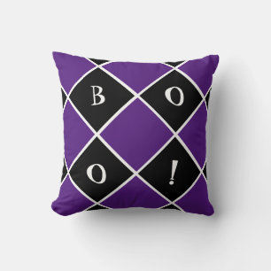 purple and black Halloween Throw Pillow