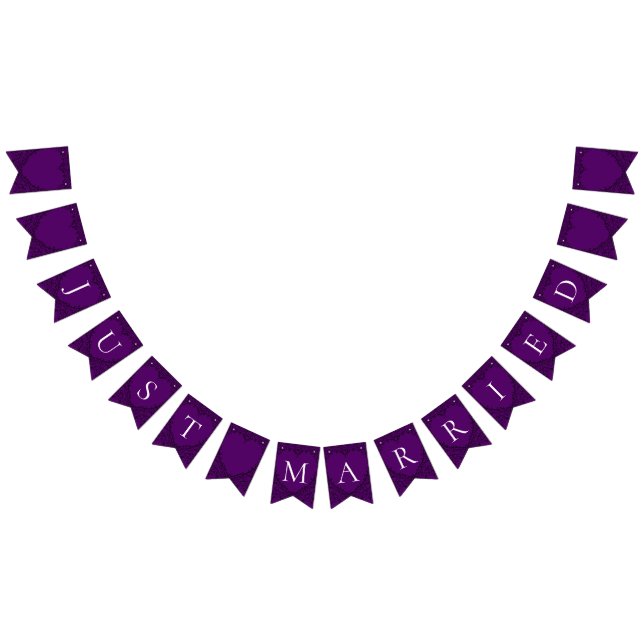 Purple and Black Heart Gothic Wedding Bunting Bunting (All)