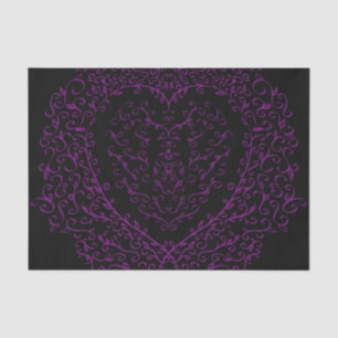 Purple and Black Heart Gothic Wedding Tissue Paper