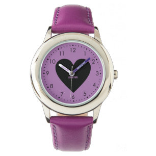 Purple and Black Heart Watch