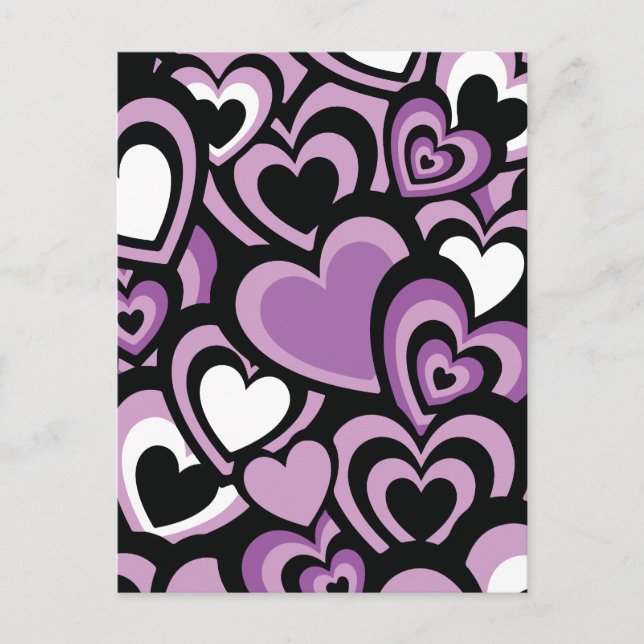Purple and black heat seamless pattern holiday postcard (Front)