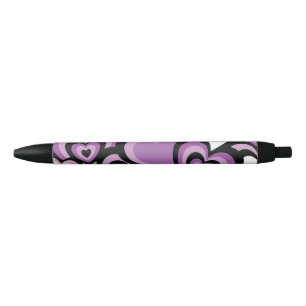 Purple and black heat seamless pattern ink pen