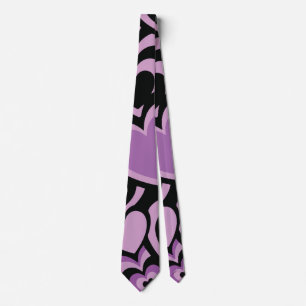 Purple and black heat seamless pattern tie