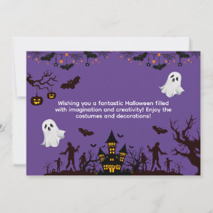 Purple and Black Illustrative Halloween Holiday Card