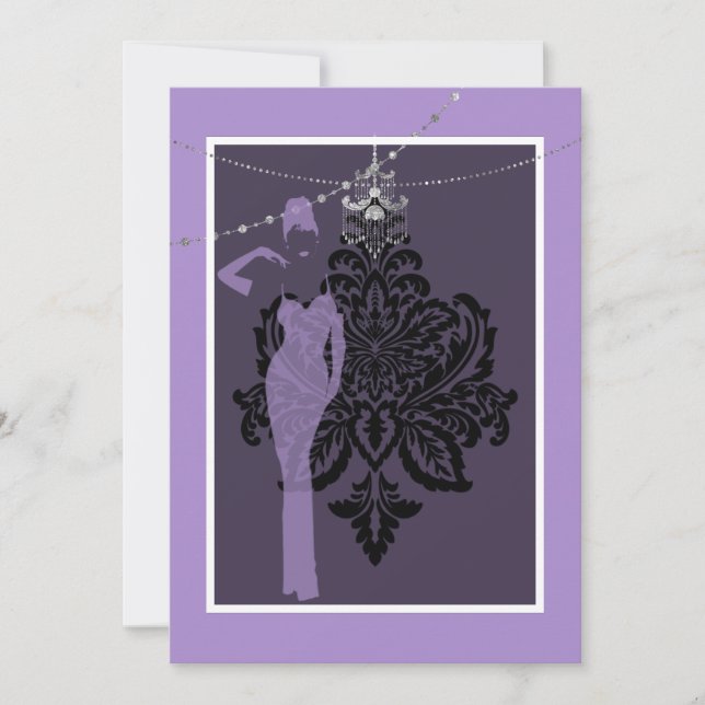 Purple and black Invitation (Front)