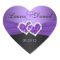 Purple and Black Joined Hearts Wedding Sticker