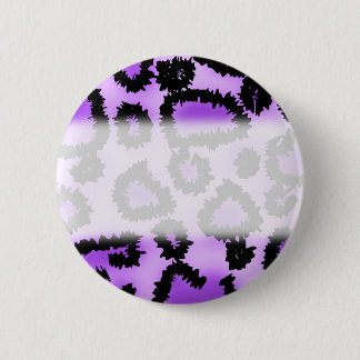 Purple and Black Leopard Print Pattern. 6 Cm Round Badge