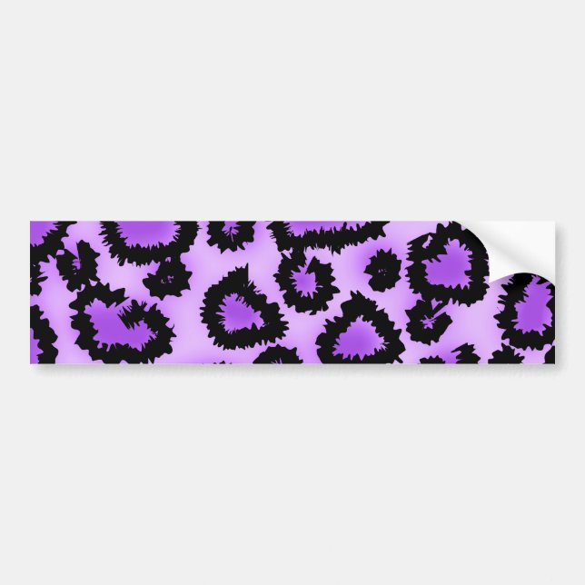 Purple and Black Leopard Print Pattern. Bumper Sticker (Front)