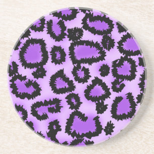Purple and Black Leopard Print Pattern. Coaster