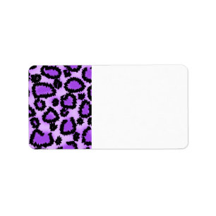 Purple and Black Leopard Print Pattern. Label
