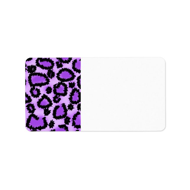 Purple and Black Leopard Print Pattern. Label (Front)