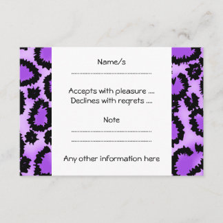 Purple and Black Leopard Print Pattern. RSVP Card