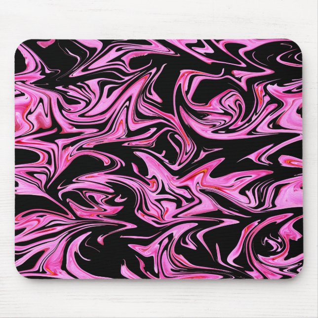 Purple And Black Marble Pattern, Mouse Mat (Front)