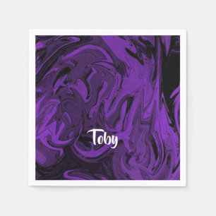 Purple and black marble polished napkin