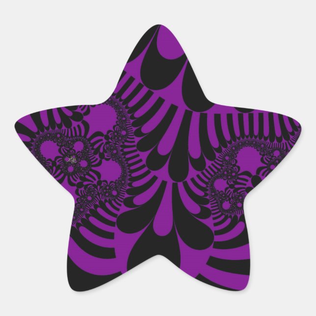 Purple and Black Mod Star Sticker (Front)