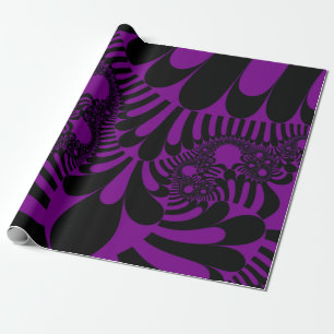 Purple and Black Mod Wrapping Paper