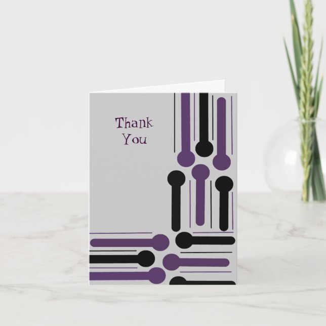 Purple and Black Modern Thank You (Front)