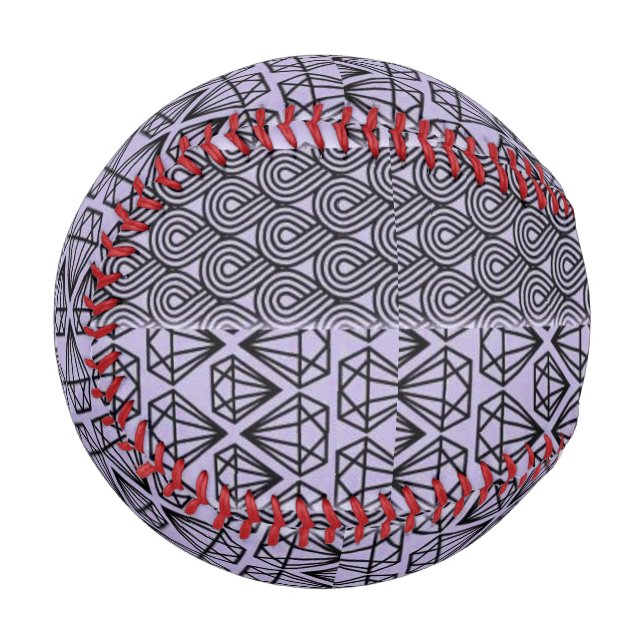 purple and black multi pattern baseball (Back Right)