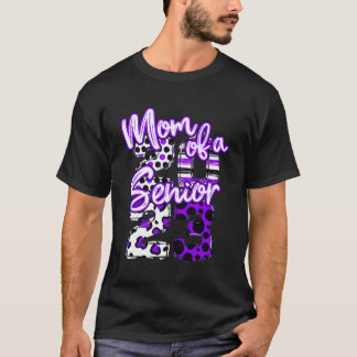Purple And Black Mum Of A Senior 2023 Graduation 2 T-Shirt