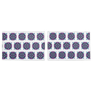 Purple and Black Mystical Colourful Mandala Pillowcase