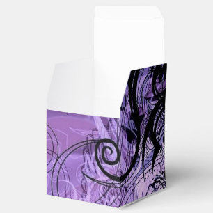 Purple and Black Pattern Cube Favour Box