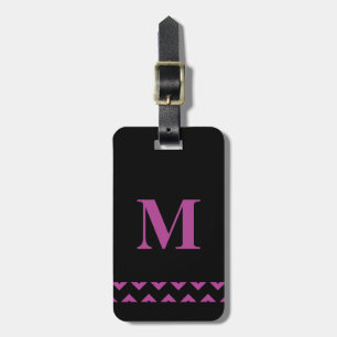 Purple and Black Personalised Monogram Luggage Tag