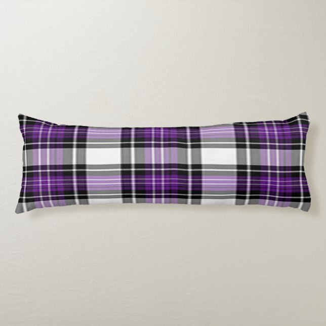 Purple And Black Plaid Body Cushion (Front)