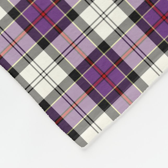 Purple and Black Plaid Culloden Dress Tartan Fleece Blanket (Corner)