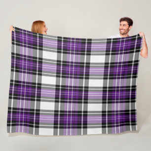 Purple And Black Plaid Fleece Blanket