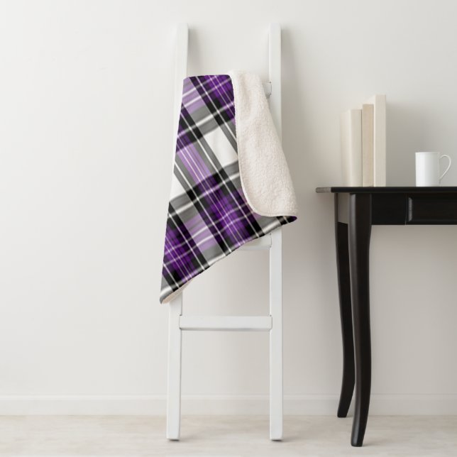 Purple And Black Plaid Sherpa Blanket (In Situ)
