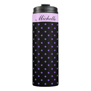 Purple and Black Polka Dot Special Thermal Tumbler