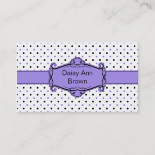 Purple and Black Polka Dots Business Card