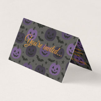 Purple and Black Pumpkins Party Invitation