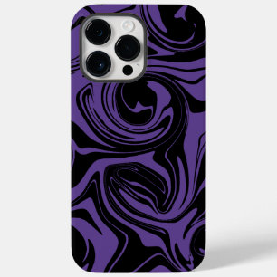 Purple and Black retro marble swirl Case-Mate iPhone 14 Pro Max Case