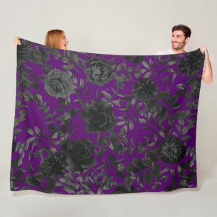 Purple and Black Rose Gothic Wedding Blanket