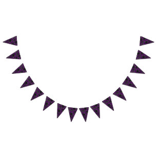 Purple  and Black Rose Gothic Wedding Bunting Bunting