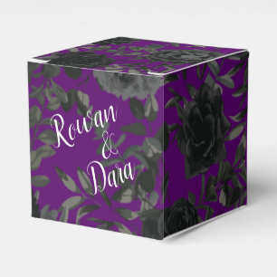 Purple and Black Rose Gothic Wedding Favour Box