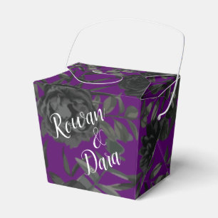 Purple  and Black Rose Gothic Wedding Favour Box